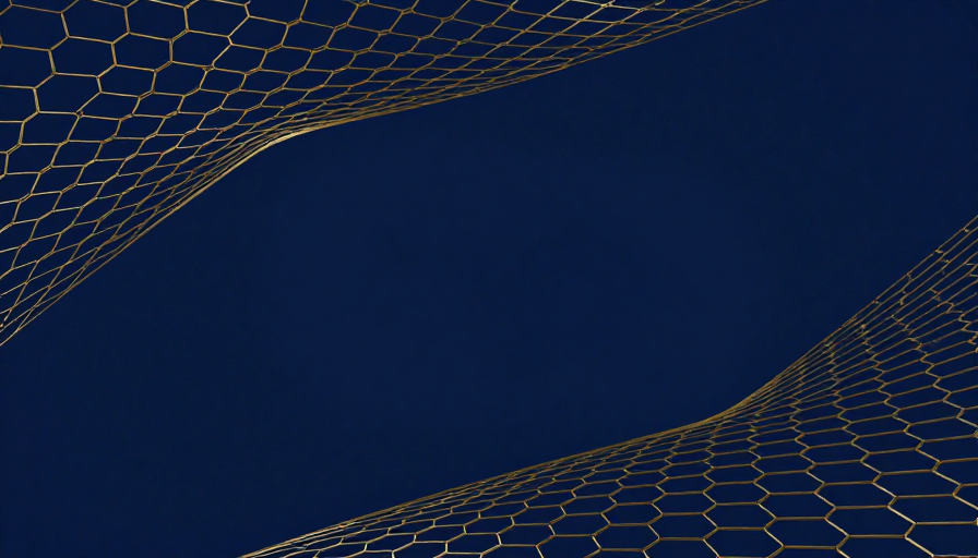 深蓝星空金色蜂窝立体网格现代科技背景