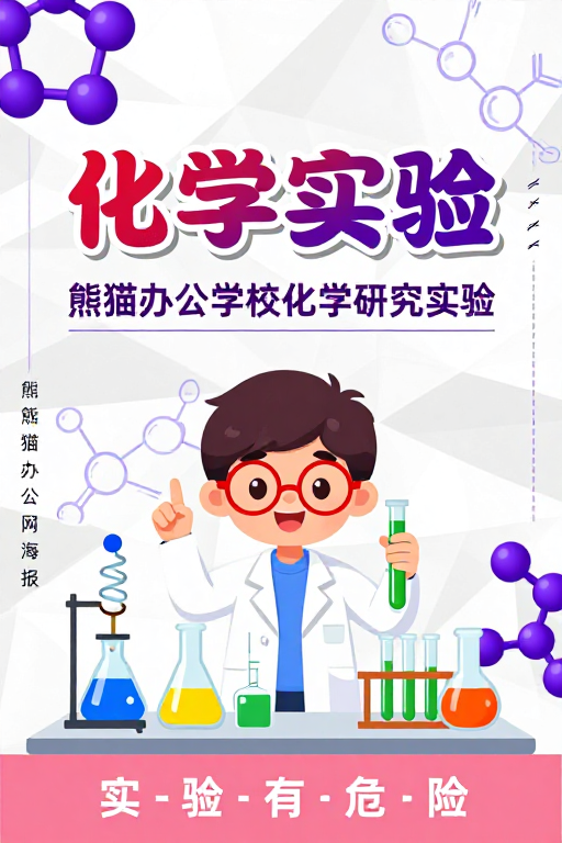 科技童趣融合的化学实验科普宣传海报
