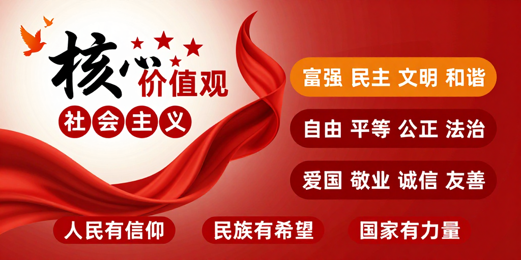 社会主义核心价值观:庄重现代宣传海报设计