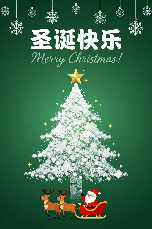 圣诞快乐·冬日艺术贺卡设计