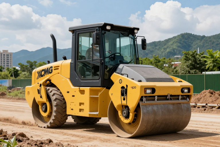 XCMG单钢轮压路机高效作业实拍：稳定施工展现卓越品质