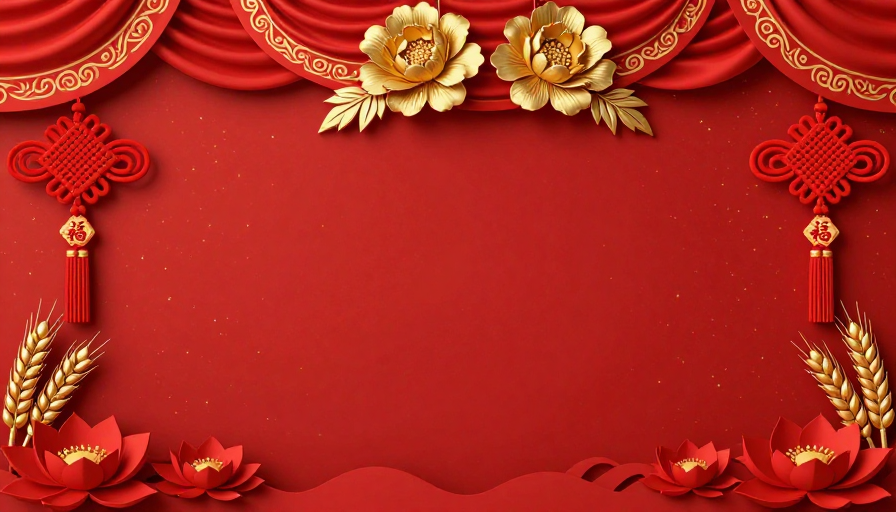 金红祥云·中式节庆背景