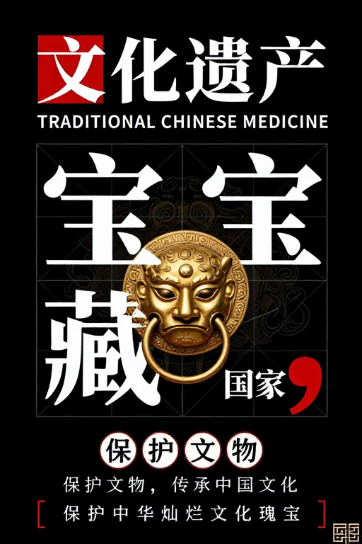 典雅中国风：文化遗产与中医药传承海报艺术展示