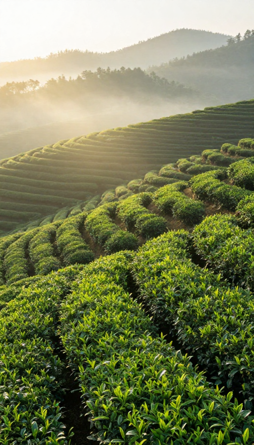 晨雾茶山:大师级实景摄影大片