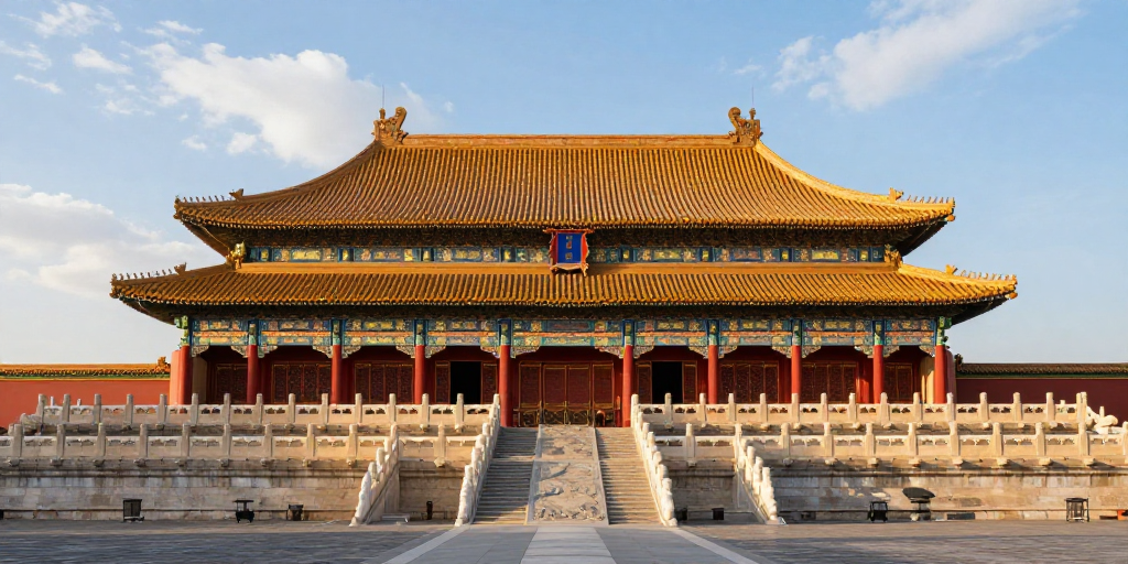 故宫太和殿晨光全景：古典建筑之美