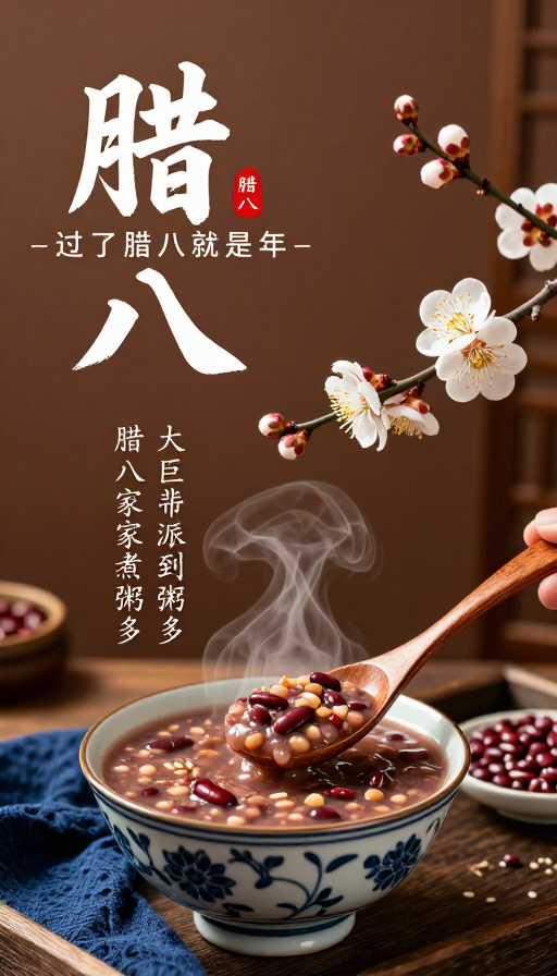 冬日暖粥·腊八节传统节庆海报