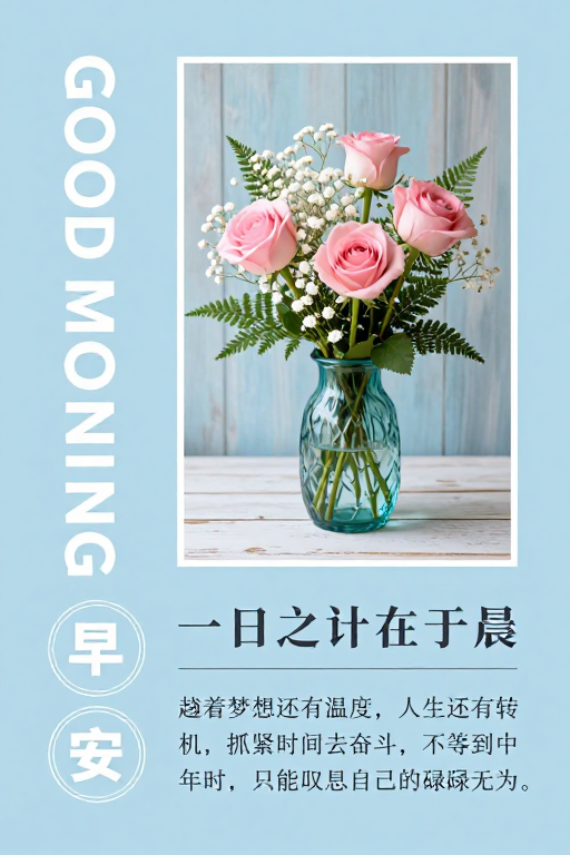 清新雅致早安问候：生活美学轻文艺海报设计