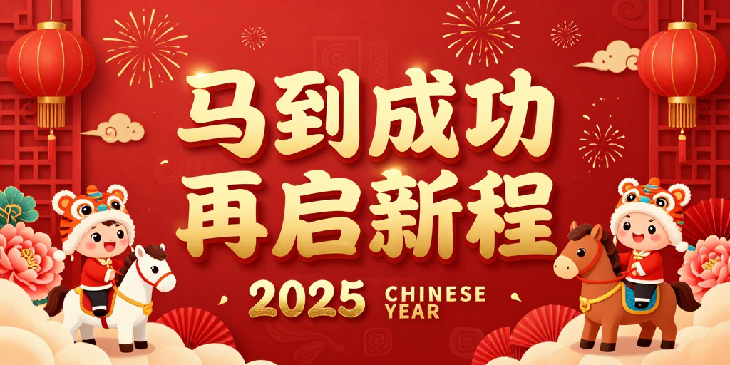 2025新年中国风喜庆马到成功海报