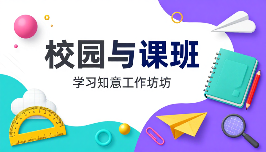 现代撞色扁平学习创意海报设计
