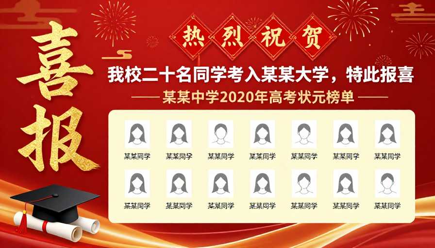 高考喜报:金色祥云庆金榜题名
