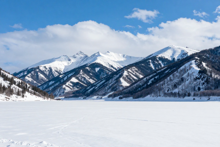 雪域奇观：纯净雪山与广袤雪原的极致风光