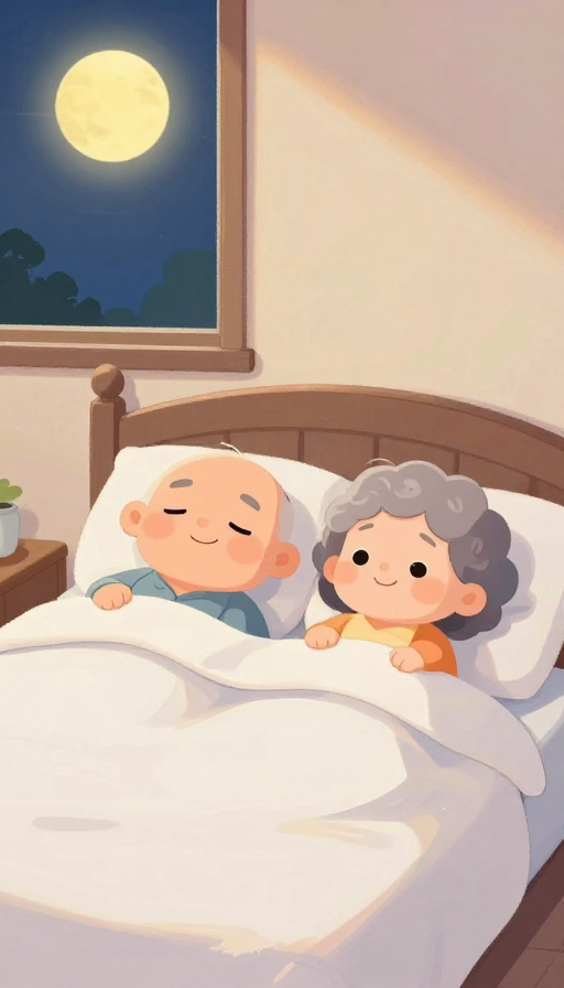 温馨卧室养元气:老年夫妇安心入睡的治愈时刻