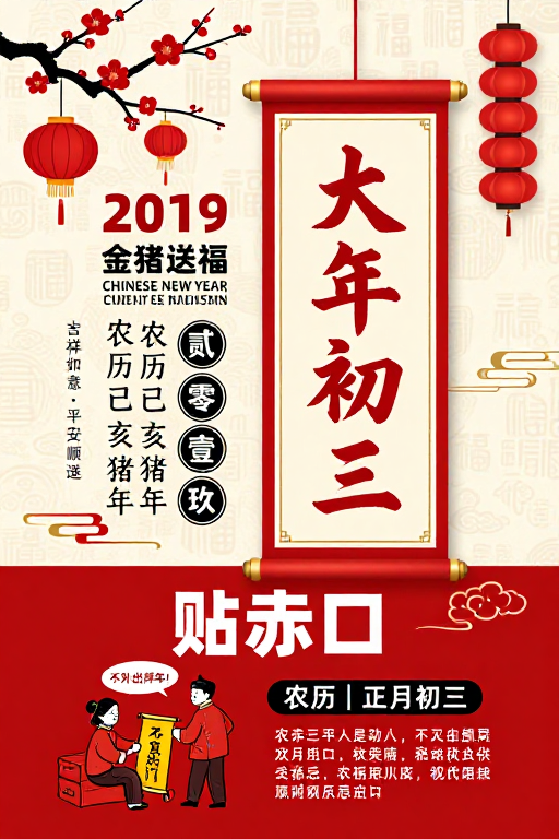 春联红韵 大年初三吉祥民俗指南