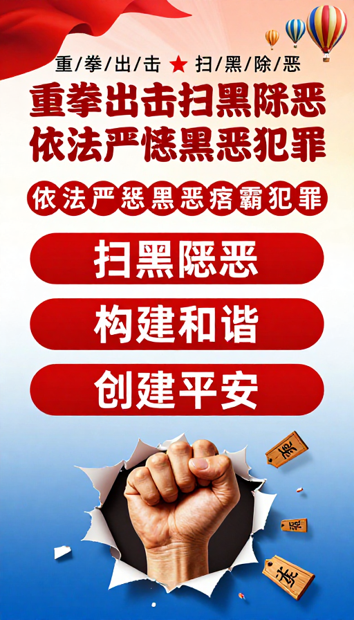 法治护航：重拳出击扫黑除恶行动宣传海报