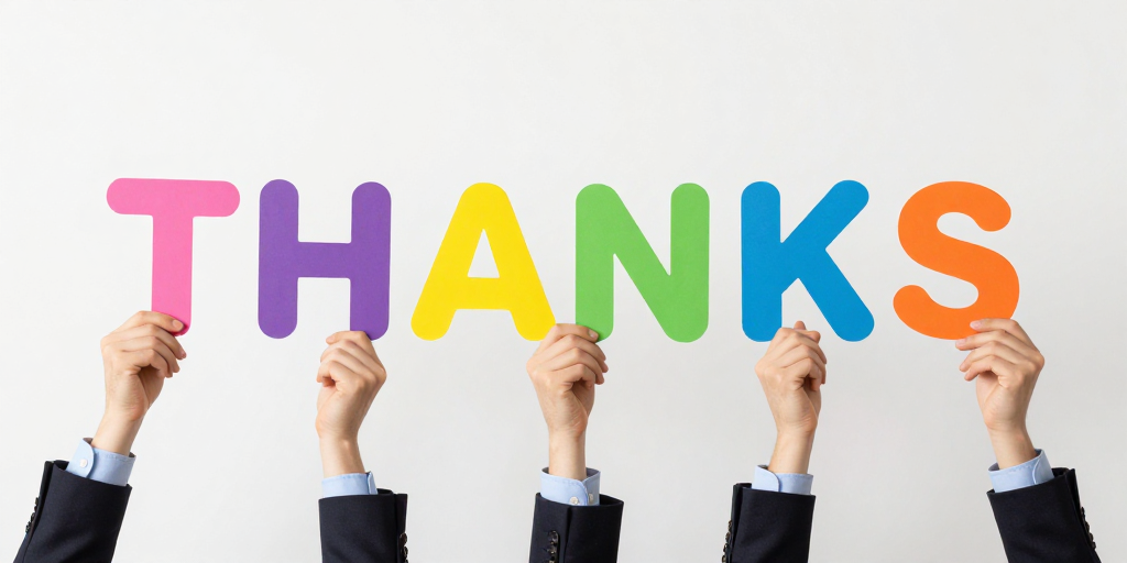 六手共举彩色'THANKS',专业摄影致谢海报