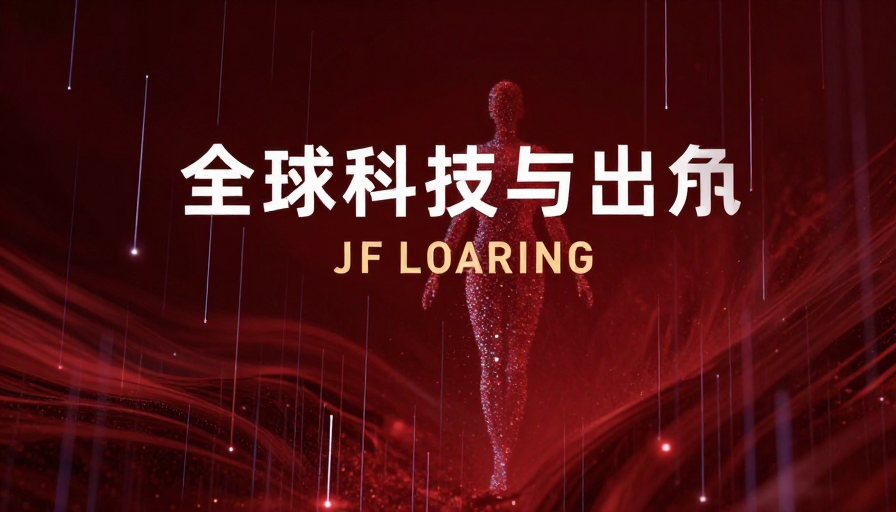 深红流光:未来科技抽象艺术海报