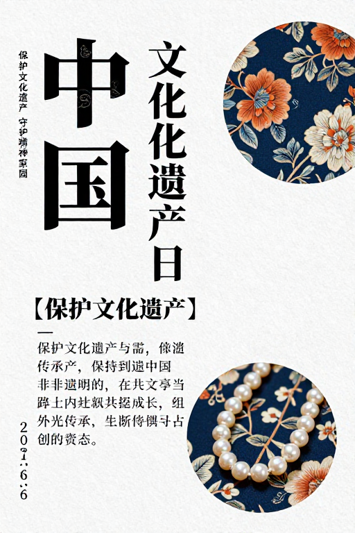 中国文化遗产日：传统与现代表达融合海报