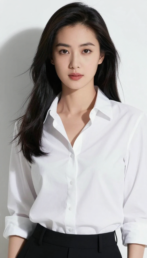 王祖贤风医美模特：白衬衫光影魅力