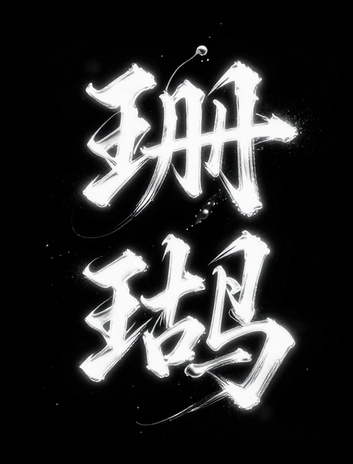 狂野飞白：银色流体‘珊瑚’书法艺术