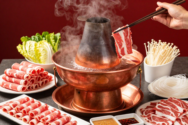 老北京铜锅涮肉沸腾盛宴传统美食