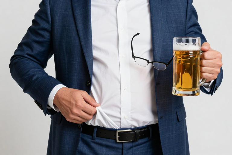 中年西装与啤酒：职场生活的自黑时刻