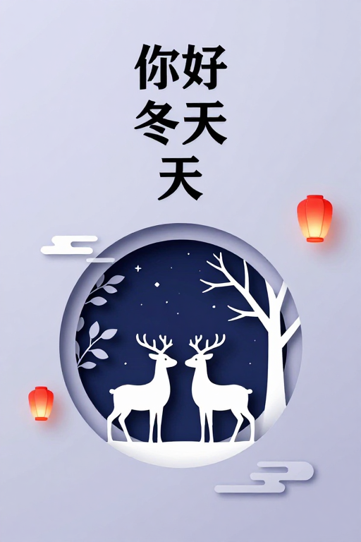 极简主义冬季意境海报
