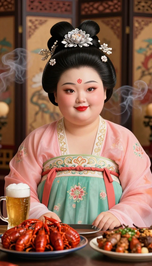 唐代奇幻少女：超现实美食场景的古典韵味