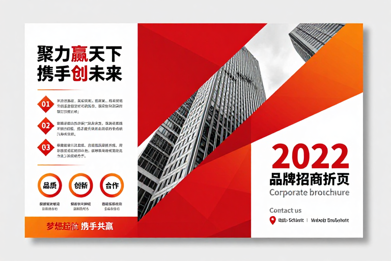 红色橙黑商务三折页招商设计