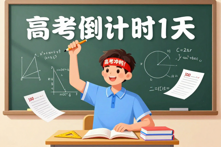 高考冲刺：插画风格备考激励海报