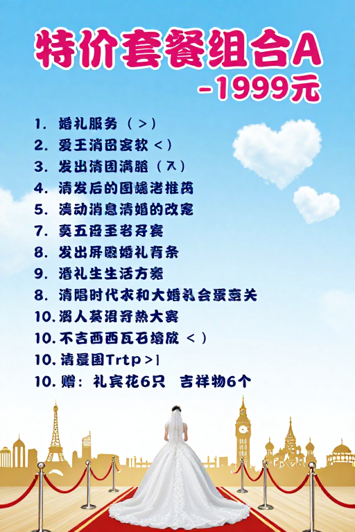 清新梦幻婚礼庆典特价套餐组合A