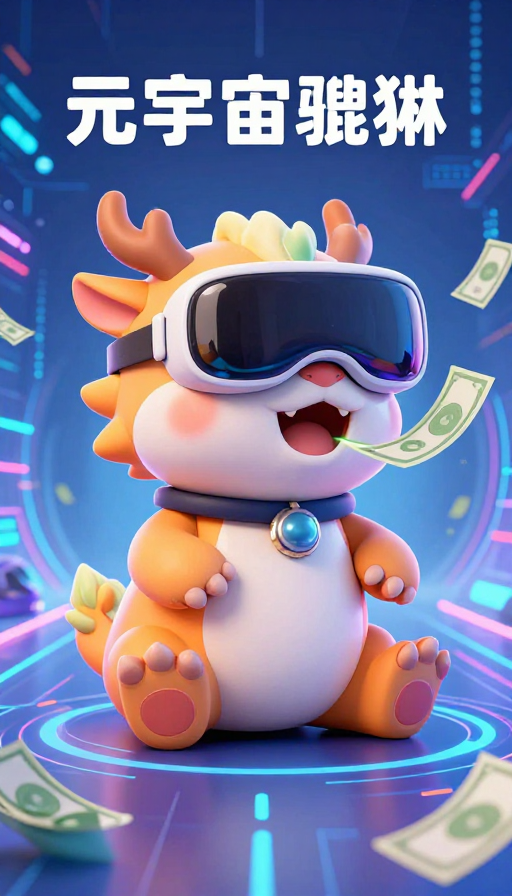 萌系Q版貔貅穿越元宇宙，吐AR钞票数字资产