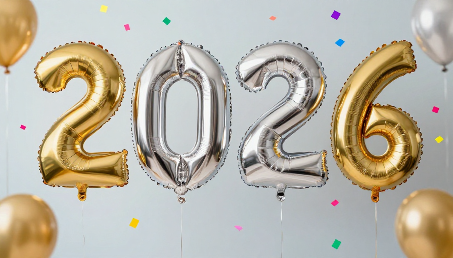 2026新年庆典：金属质感气球光影盛宴