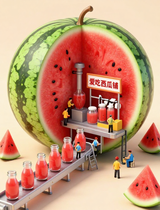 巨幕西瓜内藏微型工厂:爱吃西瓜铺生产线