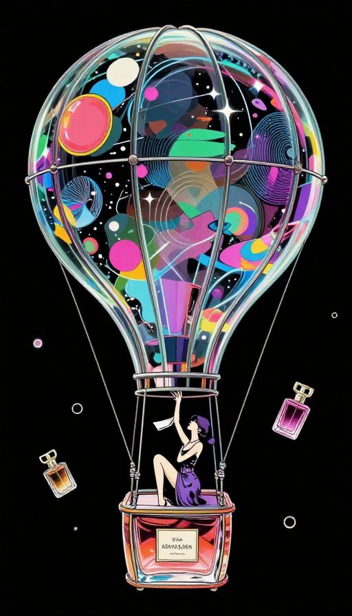 蒸汽波赛博风:玻璃热气球与高定香水的80年代未来之旅