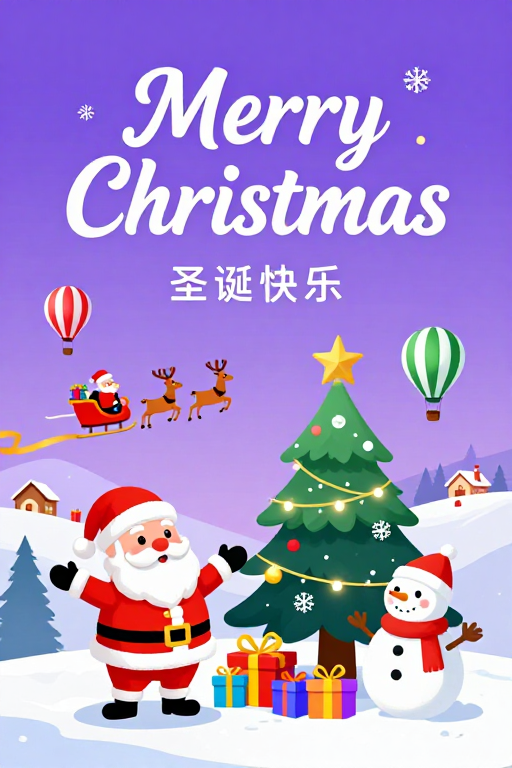 喜庆圣诞插画:温馨节日氛围与欢乐元素