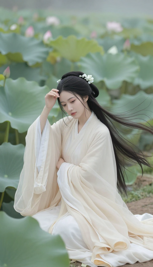 荷塘清影·国风诗意汉服美人