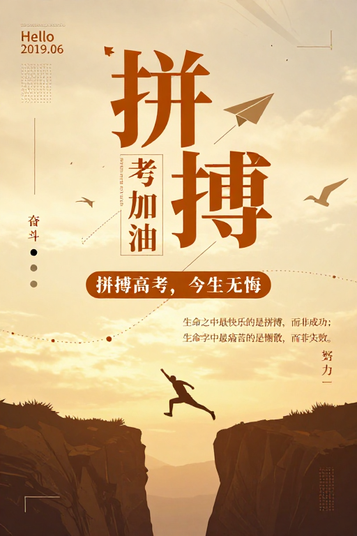 拼搏青春：高考励志海报
