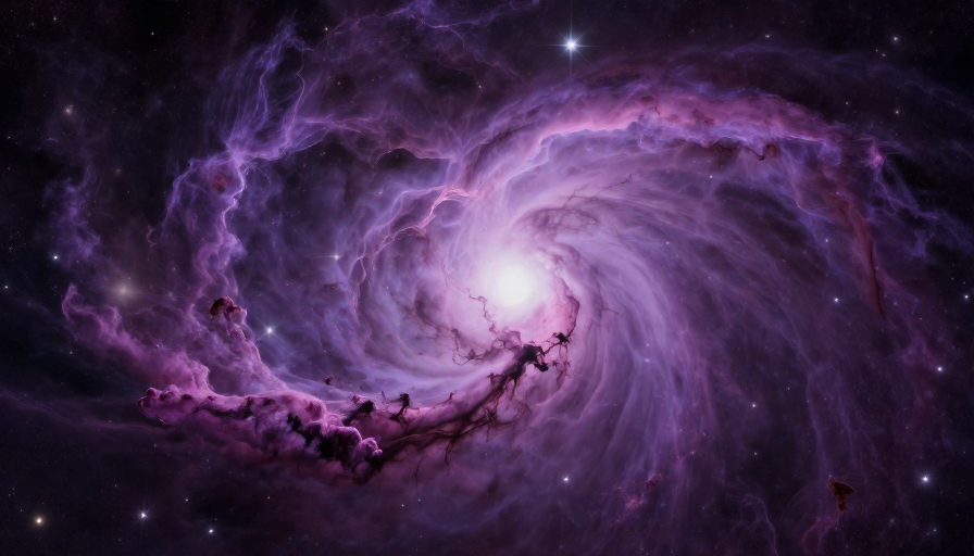 紫粉星云璀璨星团 科幻广告级视觉盛宴