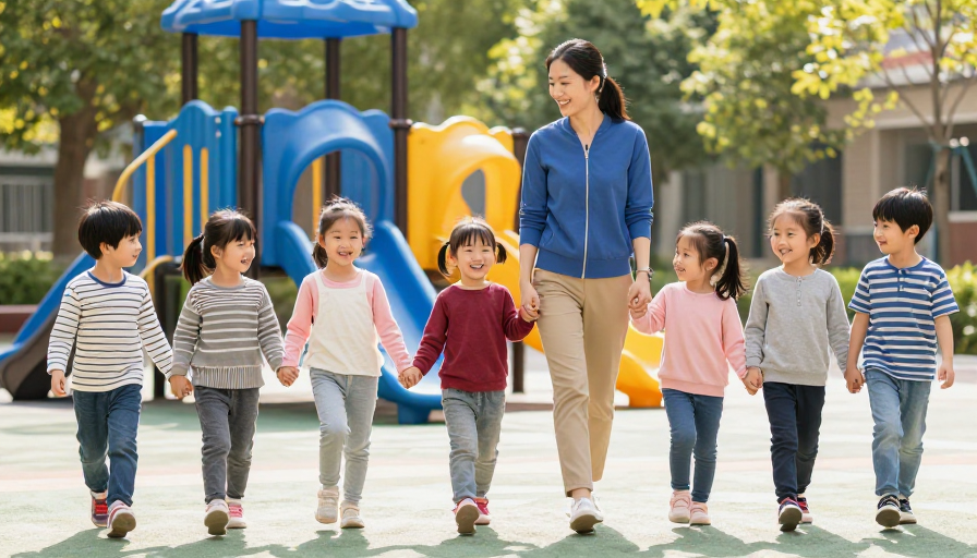 高清实拍:师生户外教学欢乐瞬间