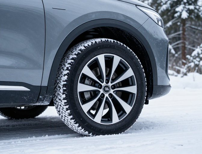 雪域SUV轮毂特写：冷峻冬日性能宣言