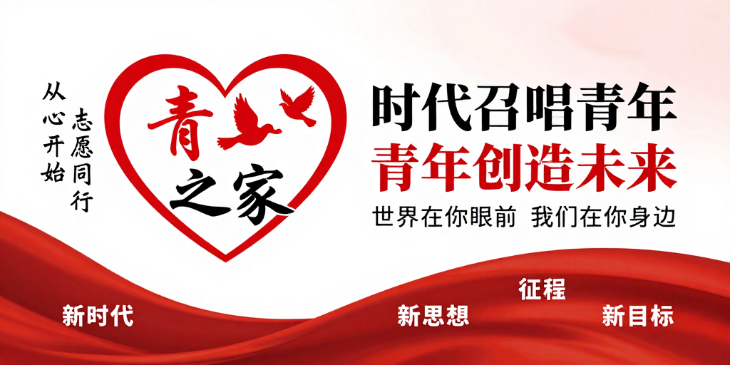 青春红心时代召唤:青年之家公益海报