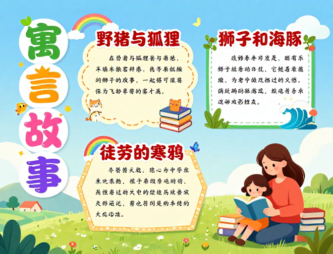 童趣寓言故事手册:彩色插画与亲子阅读