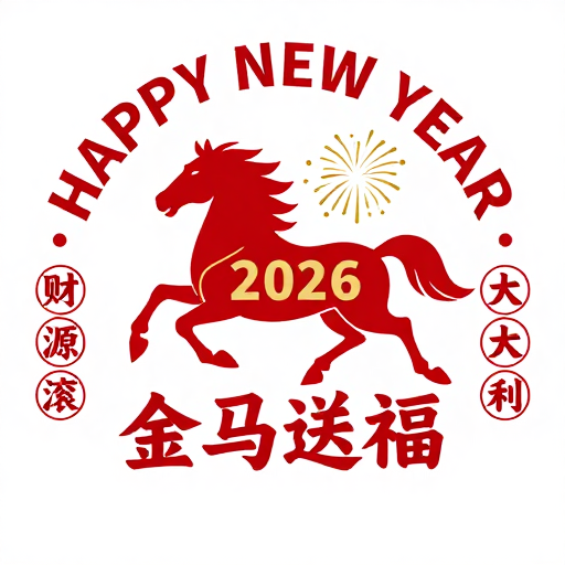 2026新年贺图:金马送福,财源滚滚