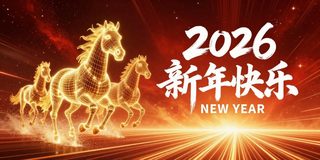 2026新年快乐:未来庆典光影艺术