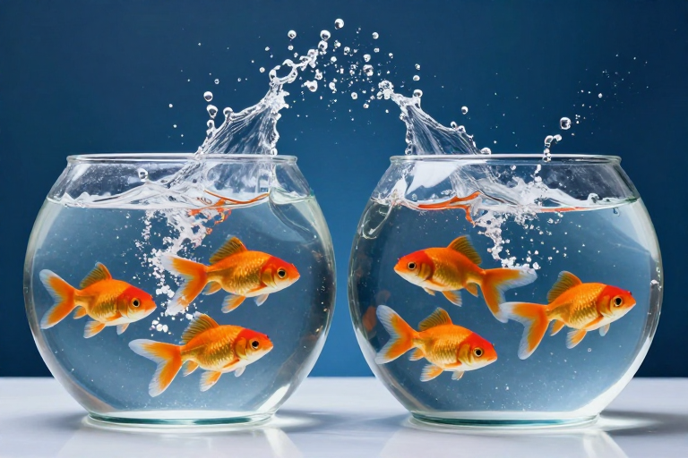 跃动橙金辉映蓝底，高清摄影展现生态活力