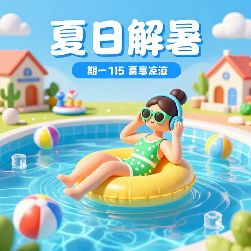 夏日清凉盛宴：卡通3D泳池派对