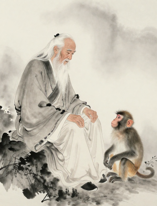 墨韵凝思：薄雾中水墨超现实对话
