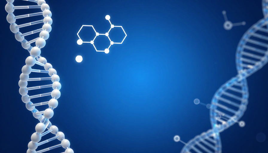 深蓝色科技DNA分子三维结构现代插画