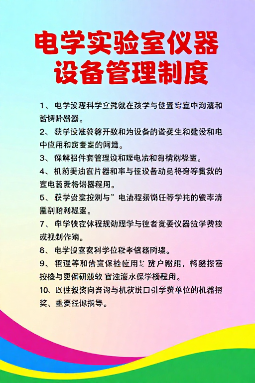 电学实验室仪器设备管理制度规范海报