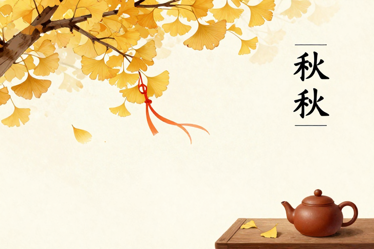 秋韵雅境·东方美学静物插画